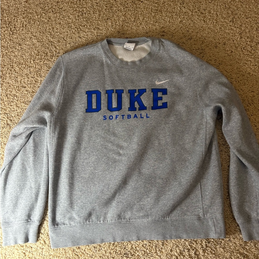 Nike Gray and Blue Crewneck Sweater